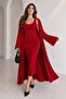 U-Necklace Sleeveless Dress and Cardigan Two-Piece Set