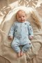 Blue Bear Patterned Fabric 100% Cotton Baby Boy Romper 3-6-9 Months - 4