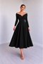 Women's Long Sleeve Double Breasted Collar Waist-Fitted Long Crepe Fabric Evening Dress | |   Special Day-Wedding-Invitation