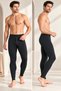 Men's Thermal Leggings with Front Pockets and Cuffs – Winter Warm Stretchy Thermal Underwear Bottoms - 2