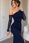 Stone-Embellished One-Shoulder Tulle Midi Dress - 5