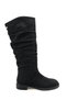 Estelle Drawstring Suede Black Pull-On Bellows Wide Toe Boots - 3