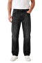 Men's Baggy Fit Lycra Black Jeans – Loose Fit Wide Leg Stonewashed Jean 2600058