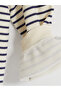 Rmz Gi̇yi̇m Farkiyla Zero Roba Collar Striped Girls' Sweatshirt 2-Pack - 6