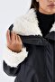 Inka Leather Design Plush Gabardine Coat - 3