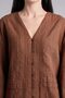 V-Neck Buttoned Relax Fit Jacquard Long Sleeve Tunic H3263Ax26Au - 4