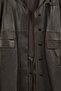 Belinda Women's Black Vintage Leather Trench Coat 26Wgd5713Vd - 5