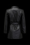 Agli̇mmer Zr Long Black Women's Leather Jacket with Belt - 4
