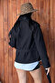 Agli̇mmer Zr Women's Stand Collar Belted Short Lined Black Cashmere Coat - 4