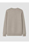 Vizyon New Season Beige Crew Neck Embossed Printed Men's Sweatshirt - 5