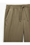 Elastic Waist, Lace-Up, Comfortable Fit, Wide-Leg Fabric Trousers - 3