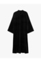 Wide Long Sleeves Mandarin Collar Long Velvet Cape Kimono with Ornate Buttons - 2