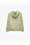 Three Threaded Hooded Kangaroo Pocket Panda Printed Sweatshirt - 7