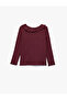 Cotton Ruffled Crew Neck Long Sleeve Camisole T-Shirt - 2