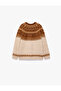 Patterned Wool Blend Crew Neck Long Sleeve Knitwear Sweater - 2
