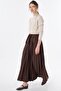 Lace-Up Suede Skirt Brown - 3