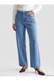 Alita City Blue Denim Straight Wideleg High Waist Wide Leg Women's Jean Pants with a Difference - 2