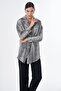 Patterned viscose tunic black