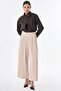 Wide Leg Draped Trousers Beige - 2