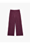 Comfortable Fit Straight Wide Leg Floral Textured Trousers - 2