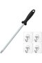 10-Inch Steel Sharpening Rod,Professional Honing Tool for Kitchen Cutting Tools,Includes 4 Hooks
