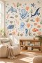 Sea Creatures Cute Fishes Wall Sticker Set Ceiling Wall Glass Baby Kids Room 114 Pieces Erasable Water Resistant Decorative Sticker - 3