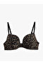 Supported Extra Padded Plaid Patterned Tulle Bra