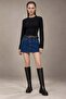 Women's Waist-Slit Crew Neck Gathered Blouse - 3