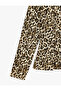 Slim Crew Neck Long Sleeve Leopard Print Peplum Cardigan - 3