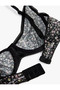 Underwired Non-Padded Patterned Tulle Bra - 2