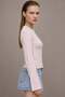 Women's Waist-Slit Crew Neck Gathered Blouse - 2