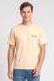 Men Crew Neck Short Sleeve Embroidered T-Shirt, Beige