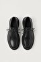 Men's Thick Sole Lace-Up Derby Shoes Black - 3
