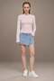 Women's Waist-Slit Crew Neck Gathered Blouse - 3