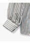 Regular Fit Three Quarter Sleeve Striped Shirt - 4