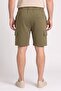 Men Embroidered Logo Basic Shorts, Olive - 4