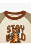 Tiger Printed Crew Neck Long Sleeve Oversized Sweatshirt - 3