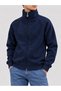 Men's Stand Collar Full Zip Sweatshirt Long Sleeve Ribbed Detailed Casual