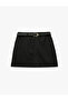 Belted Pocketed Mini Linen Shorts