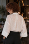 Women's White Self-Patterned Chiffon Shirt Arm-27K001002 - 2