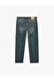Cotton Pocketed Regular Waist Vintage Straight Fit Jean Trousers - 2