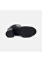 Women's Black Elastic Thick Heeled Leather Boots - 4