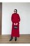 Belted Long Dress with Woven Detail - 3