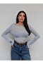 Boat Neck Knitted Sweater Blouse - 4
