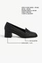 Pearl Women's Black Genuine Leather Lined 5 cm Thick Heeled Loafer Shoes - 5