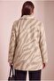 Leopard Patterned Unlined Large Size Cashmere Coat Cream - 3