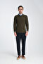 Blum Men's Khaki Waffle Patterned Regular Fit Polo Collar Sweatshirt - 6