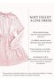 Half-Throated Soft Powder Pink Velvet Girl's Dress - 4