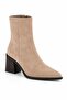 Fabiola Mink Suede Women's Daily Stylish Elegant Pointed Heeled Studded Detailed Stretch Form Zippered Thick Boots Bootie - 3