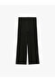 High Waist Layered Wide Leg Fabric Pants with Pockets and Metal Accessories - 2